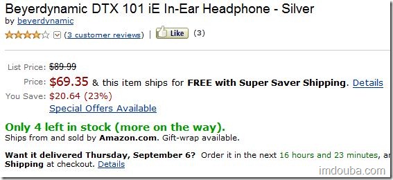 Beyerdynamic DTX 101 iE In-Ear Headphone - Silver 1